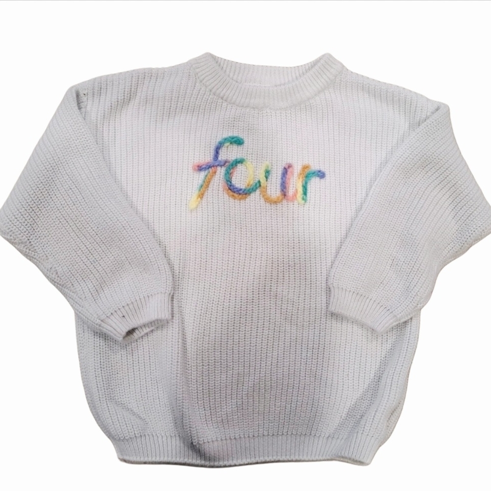 BOUTIQUE KIDS UNISEX "FOUR" SWEATER SZ 4T
